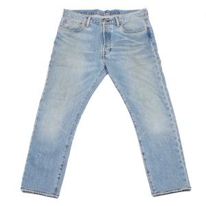 Levi's 501S Skinny Button Fly Light Wash Denim Jeans Size 33 × L 25